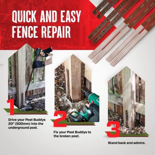 Pack of 8 Easy Fence Post Repair to Fix 4 Broken Wood Posts Fast and Simple to Install Effective LongLasting