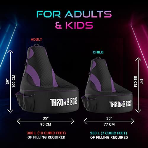Gaming Bean Bag Chair for Adults [Cover ONLY No Filling] with High Back - Fun Gaming Sofa - Big Bean Bag Chairs for Teens - Dorm Chair - Gamer Beanbag