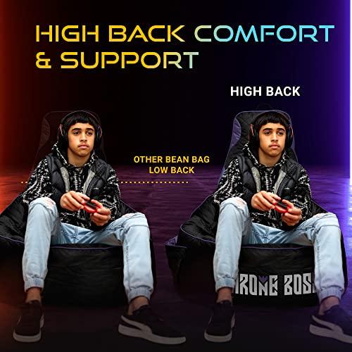 Gaming Bean Bag Chair for Adults [Cover ONLY No Filling] with High Back - Fun Gaming Sofa - Big Bean Bag Chairs for Teens - Dorm Chair - Gamer Beanbag