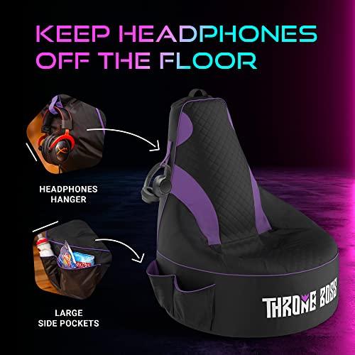 Gaming Bean Bag Chair for Adults [Cover ONLY No Filling] with High Back - Fun Gaming Sofa - Big Bean Bag Chairs for Teens - Dorm Chair - Gamer Beanbag