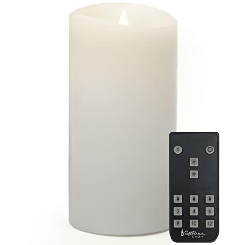 Softflame Flameless LED Candles with Remote Control, 4x 8Flickering 3D Moving Flame Battery Operated Candles in Real Wax Shell for Indoor Use, Home