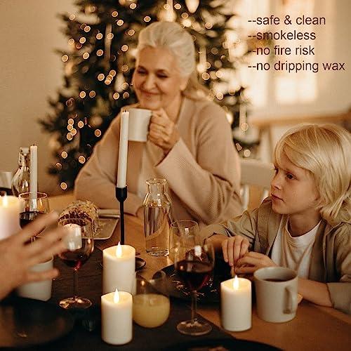 Softflame Flameless LED Candles with Remote Control, 4x 8Flickering 3D Moving Flame Battery Operated Candles in Real Wax Shell for Indoor Use, Home