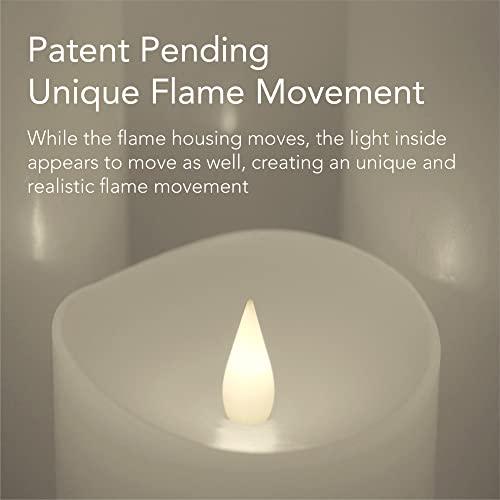 Softflame Flameless LED Candles with Remote Control, 4x 8Flickering 3D Moving Flame Battery Operated Candles in Real Wax Shell for Indoor Use, Home
