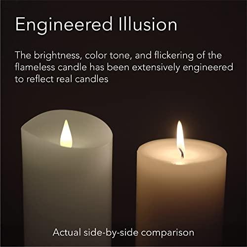 Softflame Flameless LED Candles with Remote Control, 4x 8Flickering 3D Moving Flame Battery Operated Candles in Real Wax Shell for Indoor Use, Home