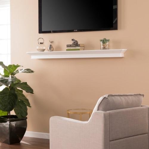 Southern Enterprises Afton 5-Foot Floating Mantel/Wall Shelf in White