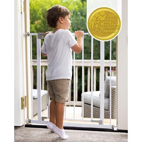 InnoTruth Pressure-Mounted Baby Gate 28.9 to 42.1 Wide (White)