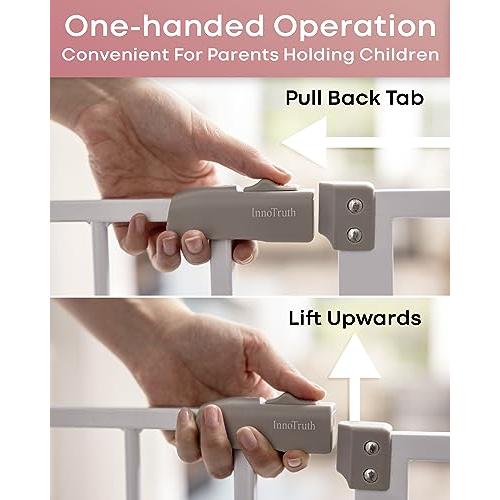 InnoTruth Pressure-Mounted Baby Gate 28.9 to 42.1 Wide (White)
