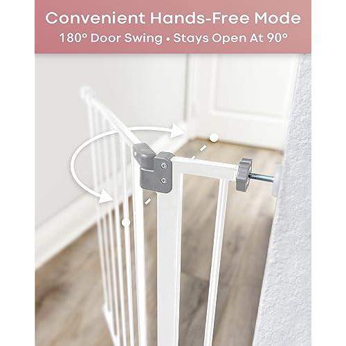 InnoTruth Pressure-Mounted Baby Gate 28.9 to 42.1 Wide (White)