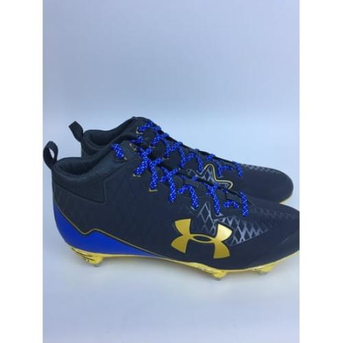 Under Armour Men Team Nitro Cleats Size 13.5 Black Blue Pair of Shoes