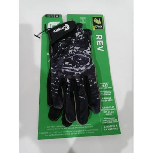 Size Medium Cutters Youth Size 4 Medium Black Cam Rev Receiver Gloves