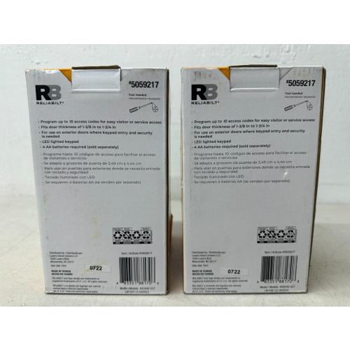 RELIABILT Electronic Keypad Deadbolt Door Lock 5059217 MATTE BLACK (LOT of 2)