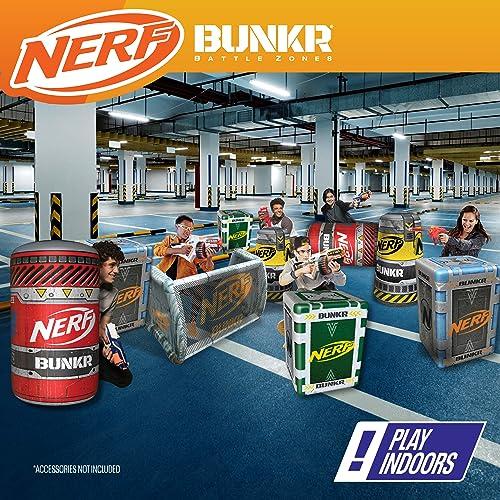 NERF BUNKR Officially Licensed Stadium Pack Inflatable Battlezone - 9 Piece Barricade Shield Bunker Set - Perfect for NERF Party NERF War Multicolor