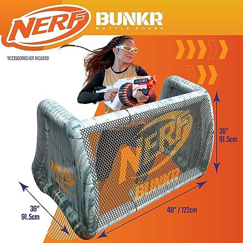 NERF BUNKR Officially Licensed Stadium Pack Inflatable Battlezone - 9 Piece Barricade Shield Bunker Set - Perfect for NERF Party NERF War Multicolor