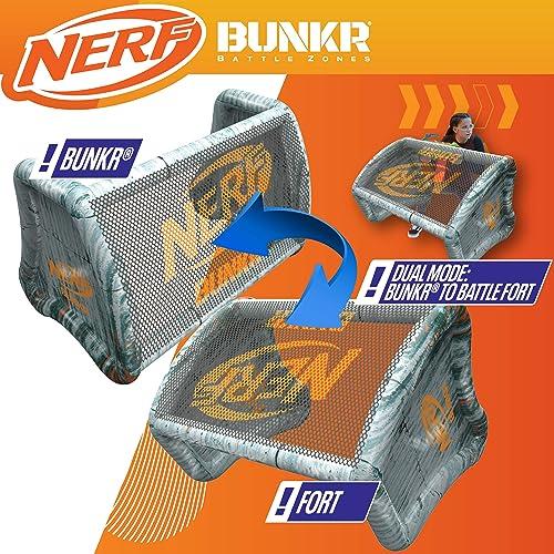 NERF BUNKR Officially Licensed Stadium Pack Inflatable Battlezone - 9 Piece Barricade Shield Bunker Set - Perfect for NERF Party NERF War Multicolor