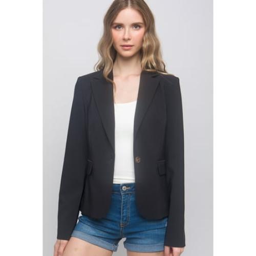 Single Button Closures Vertigo Blazer Black L