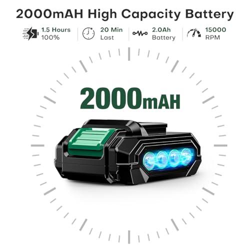 KIMO 200 CFM 170 MPH Cordless Leaf Blower with Battery and Charger, 20V Lightweight Electric Leaf Blower for Lawn Care | Yard | Garden | Patio, Battery