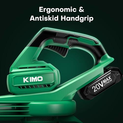 KIMO 200 CFM 170 MPH Cordless Leaf Blower with Battery and Charger, 20V Lightweight Electric Leaf Blower for Lawn Care | Yard | Garden | Patio, Battery