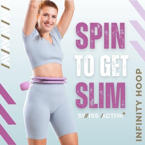 Size 47 Swiss Activa  S2 Infinity Hoop Plus Size with Ball - up to 47in - Weighted Hula Hoop for Women for Weight Loss Belt - Exercise Hoop - Smart Infinity H