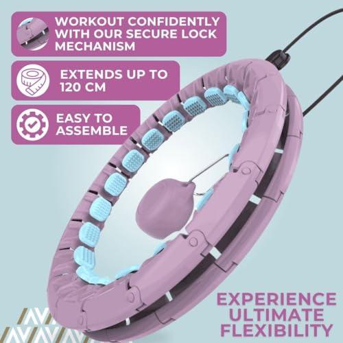 Size 47 Swiss Activa  S2 Infinity Hoop Plus Size with Ball - up to 47in - Weighted Hula Hoop for Women for Weight Loss Belt - Exercise Hoop - Smart Infinity H