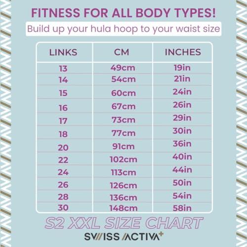 Size 47 Swiss Activa  S2 Infinity Hoop Plus Size with Ball - up to 47in - Weighted Hula Hoop for Women for Weight Loss Belt - Exercise Hoop - Smart Infinity H