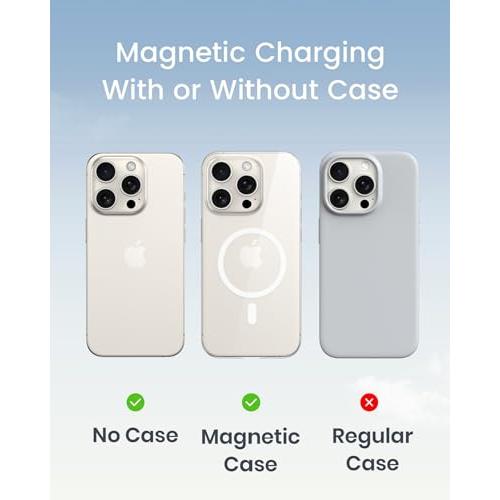 INIU for MagSafe Battery Pack, Slim 6000mAh 20W Magnetic Portable Charger with Foldable Stand, USB-C in&Out Wireless Power Bank, Only for iPhone 15/15