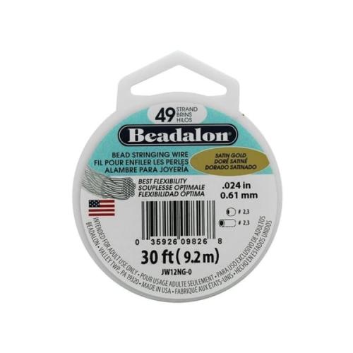 Beadalon Bead Wire 49Strand .024  Satin Gold 30
