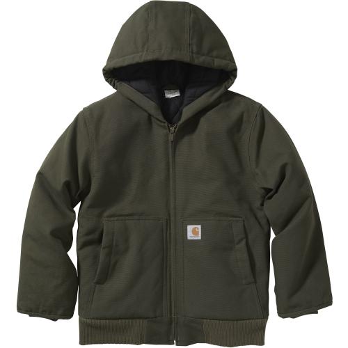 Size L Carhartt Boys' Canvas Insulated Hooded Active Jacket