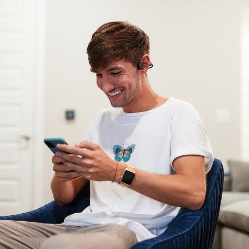 OpenMove Bone-Conduction Open-Ear Lifestyle Headphones with Microphones in Gray