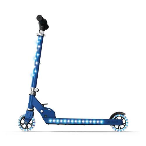 Jupiter Kick Scooter with LED Lights and Height Adjustable Handlebar, Blue