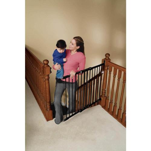 Size 31 in. Color Black H Hardware Mount Gate Angle Mount Safeway Wall Mounted Gate in Black