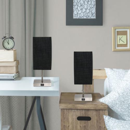 All the Rages Usb WHITE Petite Stick 2-pc. Lamp Set