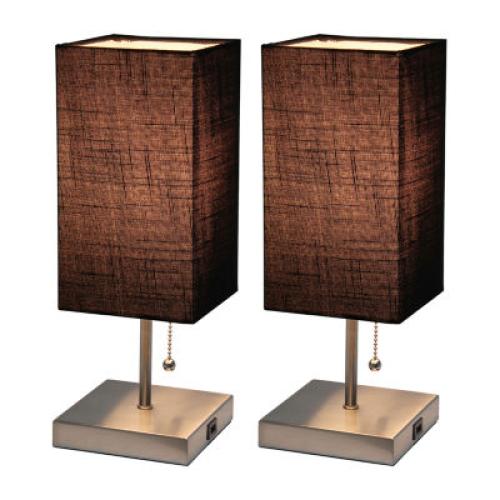 All the Rages Usb WHITE Petite Stick 2-pc. Lamp Set