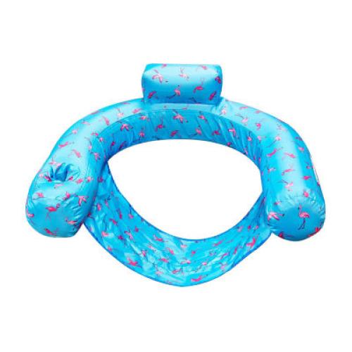 Color Blue Fabric Covered U-Seat Chair Pool Float