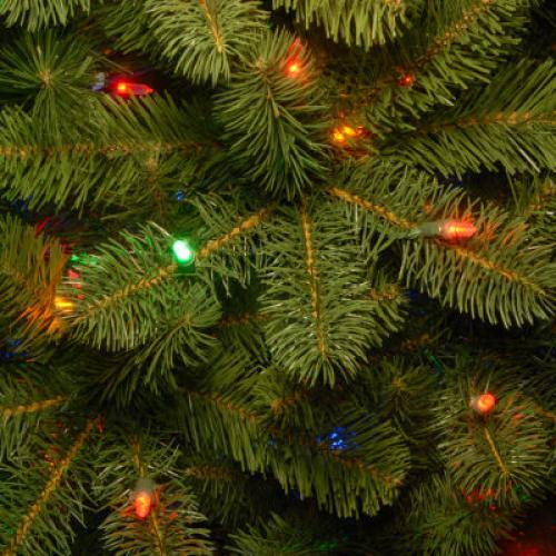 National Tree Co. Downswept Douglas Fir Hinged 4 1/2 Foot Pre-Lit Fir Christmas Tree