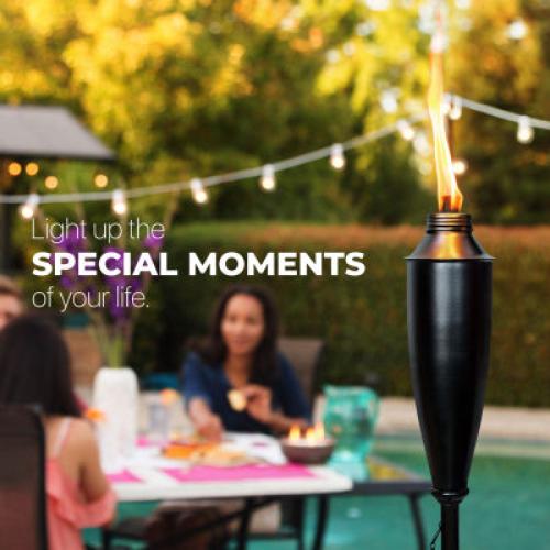 Deco Window Set Of 4 60 Outdoor 4-In-1 Convertible Backyard Patio Deck Table Top & Ground Installation Torch