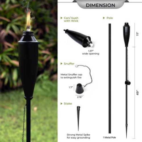 Deco Window Set Of 4 60 Outdoor 4-In-1 Convertible Backyard Patio Deck Table Top & Ground Installation Torch