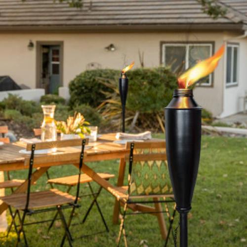 Deco Window Set Of 4 60 Outdoor 4-In-1 Convertible Backyard Patio Deck Table Top & Ground Installation Torch
