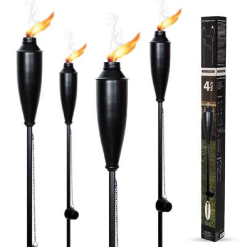 Deco Window Set Of 4 60 Outdoor 4-In-1 Convertible Backyard Patio Deck Table Top & Ground Installation Torch