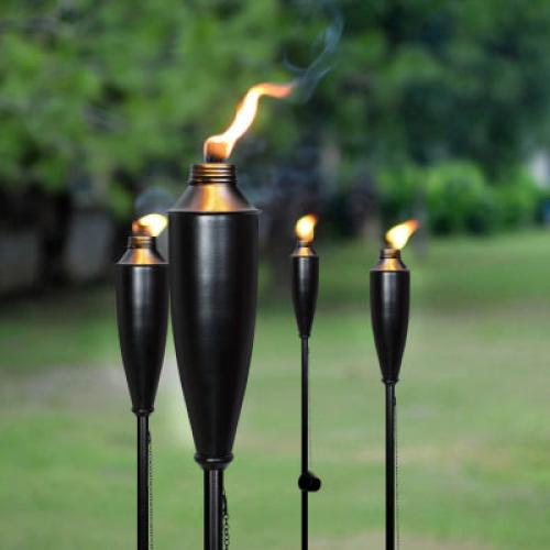 Deco Window Set Of 4 60 Outdoor 4-In-1 Convertible Backyard Patio Deck Table Top & Ground Installation Torch