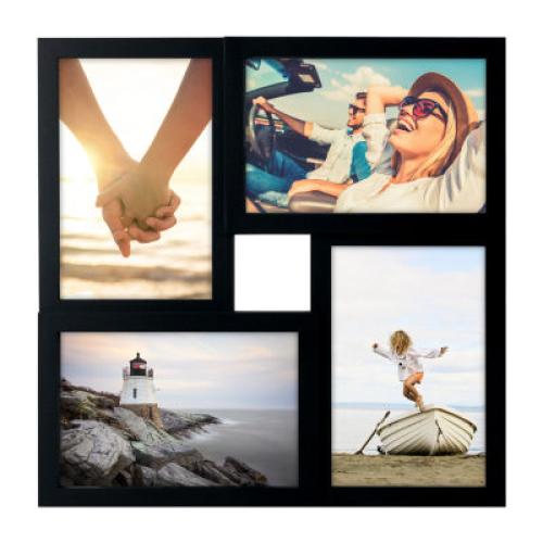 Malden 4x6 Square Black 4-Opening Collage Frame