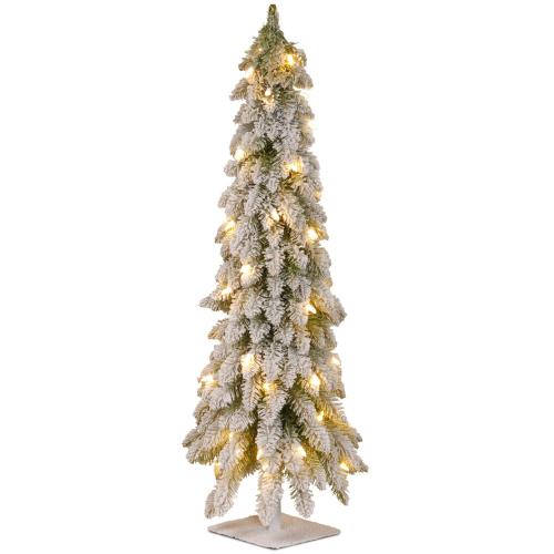Size 3-ft. Pre-Lit Snowy Downswept Artificial Christmas Tree