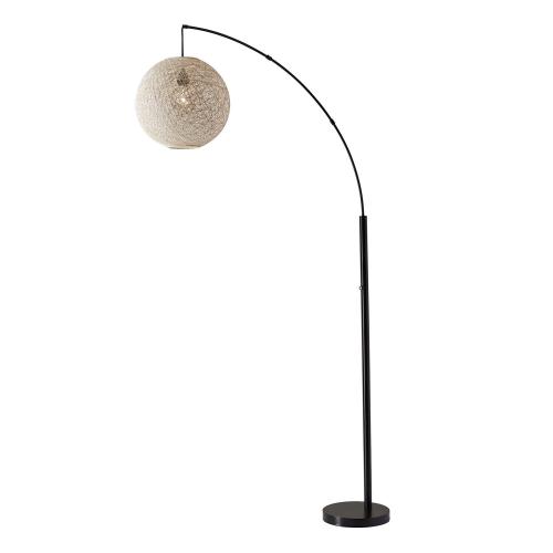 Adesso Havana Rattan Sphere Arc Floor Lamp