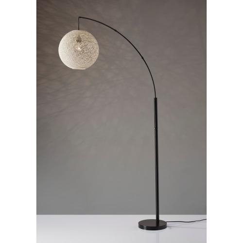 Adesso Havana Rattan Sphere Arc Floor Lamp