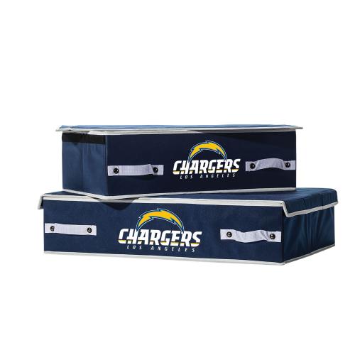 Jacksonville Jaguars Black and White Franklin Sports Los Angeles Chargers Large Under-the-Bed Storage Bin
