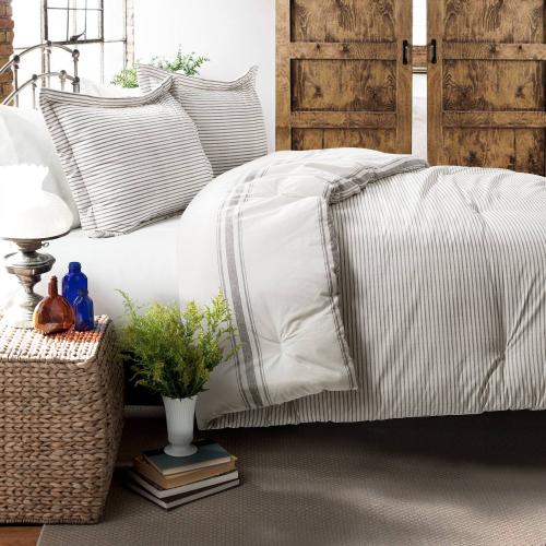 Lush Decor Farmhouse Stripe Comforter Set