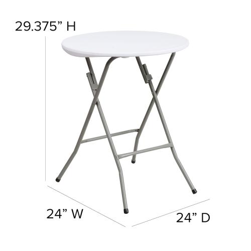 Size 2 ft Color White Flash Furniture 2-ft. Round Folding Table