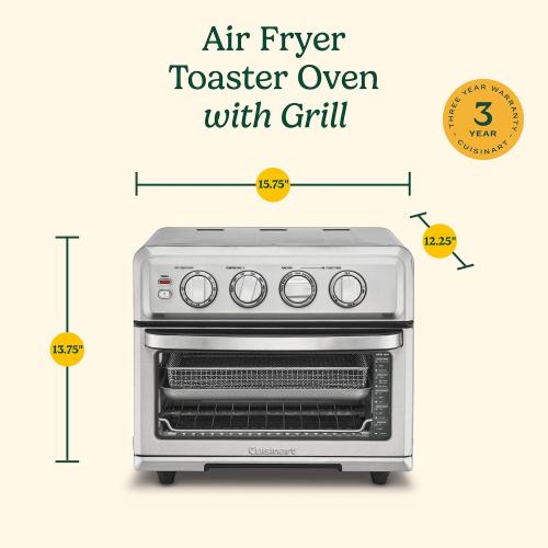 Cuisinart Stainless Steel Air Fryer Toaster Oven with Grill