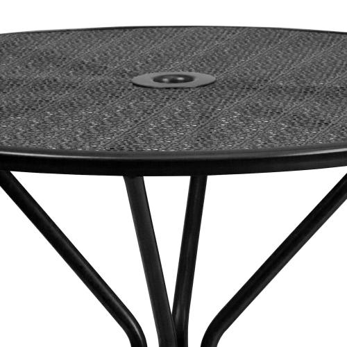 Flash Furniture Commercial-Grade Round Indoor / Outdoor Steel Patio Table with Umbrella Hole (NO TEST)