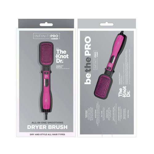 Color Black and Pink Conair The Knot Dr. All-In-One Smoothing Dryer Brush