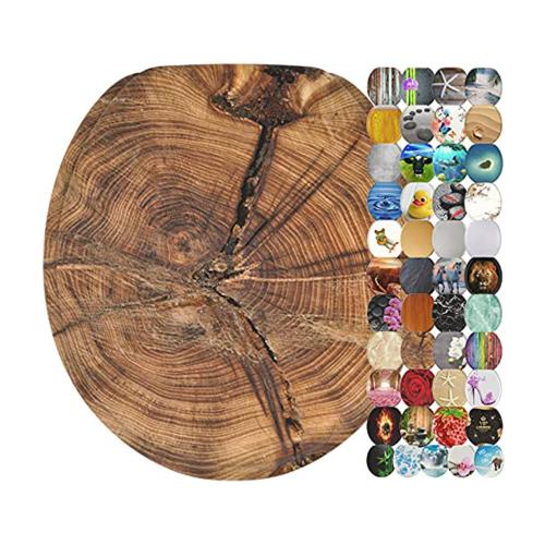 Sanilo Adjustable Molded Wood Round Soft Close Decorative Toilet Seat, Old Tree